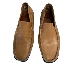 Frau Mens Brown Leather Slip-On Loafers Size 10